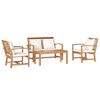 vidaXL Hagesofa Set Naturlig Heltre teak