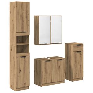 vidaXL Baderomsinnredningssett 4 stk. Artisan Eik 64,5 x 33,5 x 59 cm