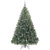vidaXL Kunstig juletre med 300 LED med stativ gr&oslash;nn 210 cm PE og PVC