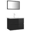 vidaXL Baderomsmøbelsett høyglans svart sponplate