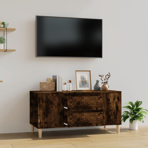 vidaXL TV-benk røkt eik 102x44,5x50 cm konstruert tre