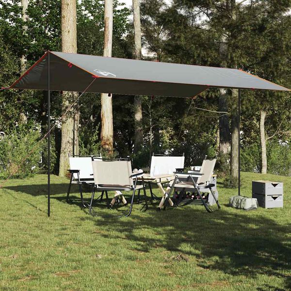 vidaXL Campingpresenning grå og oransje 500x294 cm vanntett