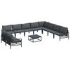 vidaXL Hagesofa Set 11 stk. Svart St&aring;l