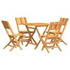 vidaXL Hagespisegruppe 5 deler heltre teak