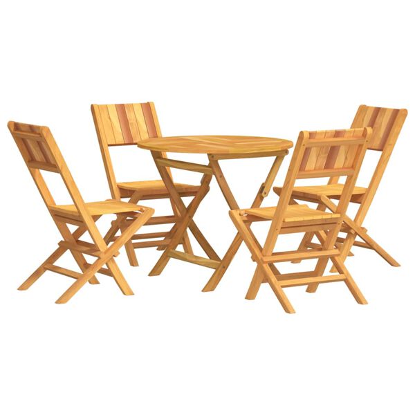 vidaXL Hagespisegruppe 5 deler heltre teak