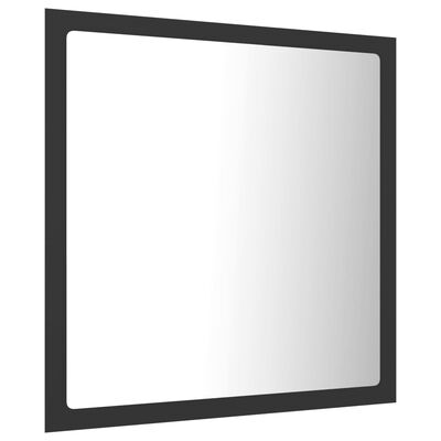 vidaXL Baderomsspeil LED grå 40x8,5x37 cm akryl