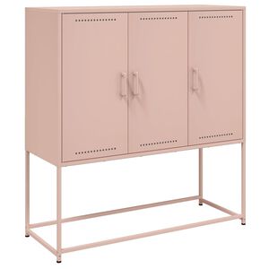 vidaXL Highboard rosa 100,5x39x107 cm stål