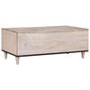 vidaXL Kaffebord med hylle Beige 100 x 54 x 40 cm Massivt akasietre