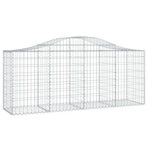 vidaXL Gabionkurv buet 200x50x80/100 cm galvanisert jern