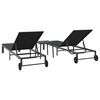 vidaXL Solseng 2-person 3 pcs Svart polyrotting