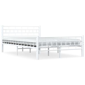 vidaXL Sengeramme hvit metall 140x200 cm