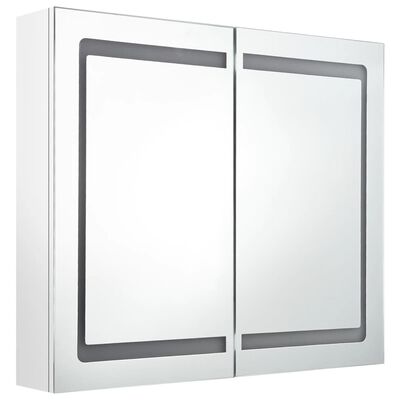 vidaXL LED-speilskap til bad blank hvit 80x12x68 cm