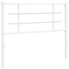vidaXL Utskiftbar sengegavl i metall hvit 107 cm