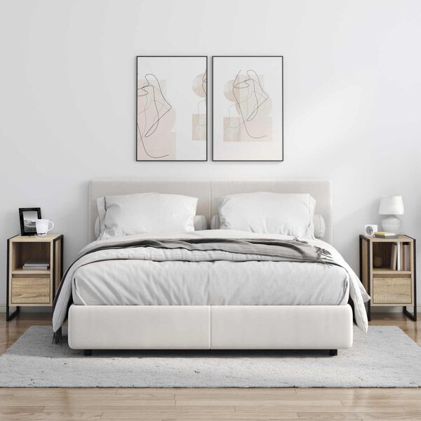 vidaXL Nattbord med skuff Sonoma 39,5 x 30 x 50 cm Konstruert tre