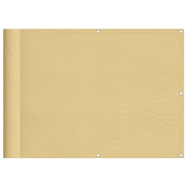 vidaXL Balkongskjerm sand 75x400 cm 100% polyester oxford