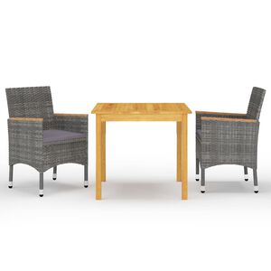 vidaXL Utend&oslash;rs spisestue 3 deler gr&aring;