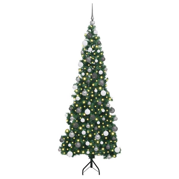 vidaXL Hj&oslash;rne Kunstig Jul Tre med 300 LED gr&oslash;nn 180 cm PVC og metall