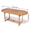 vidaXL Hagebord 180x90x75 cm heltre teak