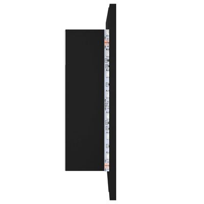 vidaXL LED-speilskap svart 60x12x45 cm akryl