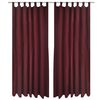 vidaXL 2stk Bordeaux Micro-Sateng Gardiner med Sl&oslash;yfer 140 x 225 cm