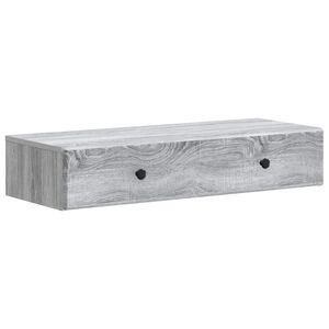 vidaXL Vegghengt Sidebord Gr&aring; sonoma 87,5 x 34,5 x 17 cm