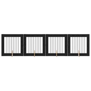 vidaXL Hundegate med stender 4 pcs Svart eik 80 x 80 cm Konstruert tre