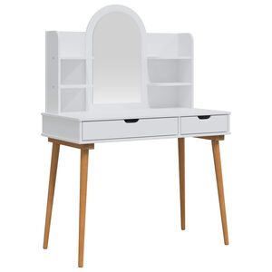 vidaXL Sminkebordsett FAUSKE 4 stk. Hvit 100 x 50 x 143 cm