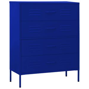 vidaXL Kommode marinebl&aring; 80x35x101,5 cm st&aring;l