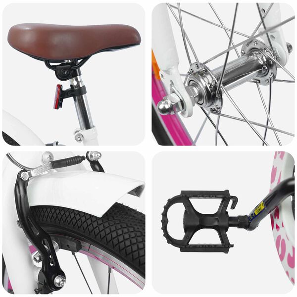 vidaXL Barnesykkel 18 Tommer for 5-7 &aring;r gammel Hvit