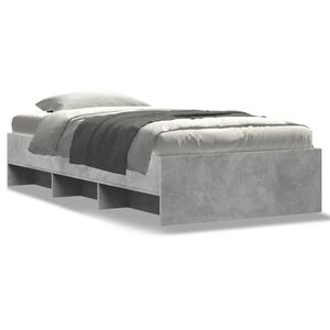 vidaXL Sengeramme gr&aring; sonoma 90x200 cm konstruert tre