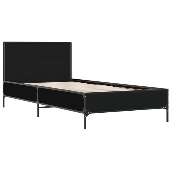vidaXL Sengeramme svart 90x190 cm konstruert tre og metall