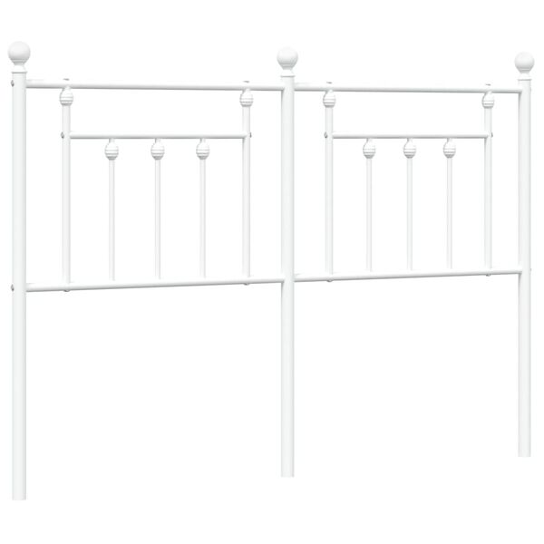 vidaXL Sengegavl i metall hvit 150 cm