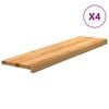 vidaXL Trappetrinn 4 stk lysebrun 100x30x2 cm heltre eik