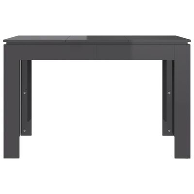 vidaXL Spisebord høyglans grå 120x60x76 cm sponplate