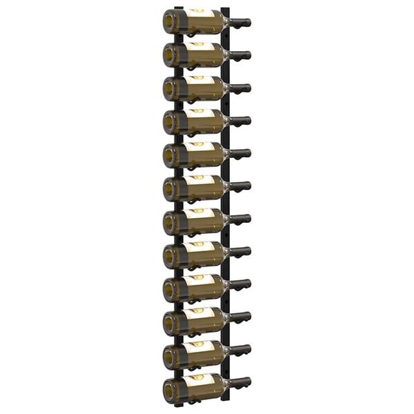 vidaXL Veggmontert vinstativ for 12 flasker 2 stk svart jern