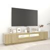 vidaXL TV-benk med LED-lys sonoma eik 200x35x40 cm