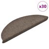 vidaXL Trappematter selvklebende 30 stk 56x17x3 cm beige halvrund