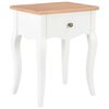 vidaXL Nattbord hvit og brun 40x30x50 cm heltre furu