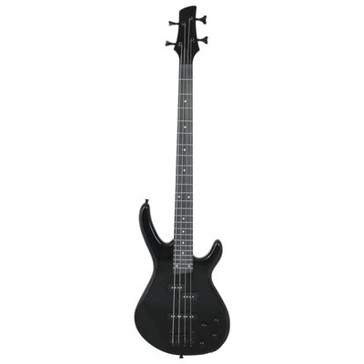 vidaXL Elektrisk bassgitar for nybegynnere med veske svart 4/4 46"