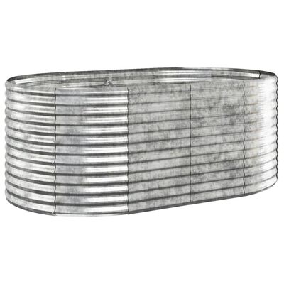 vidaXL Høybed pulverlakkert stål 175x100x68 cm sølv