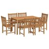 vidaXL 7-delers hagespisesett 140x80 cm heltre teak