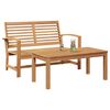 vidaXL Hagesofa Set Naturlig Heltre teak