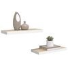 vidaXL Flytende vegghyller 2 stk eik og hvit 60x23,5x3,8 cm MDF
