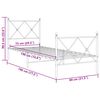 vidaXL Sengeramme i metall med hode- og fotgavl hvit 75x190 cm
