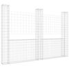 vidaXL Gabionkurv u-formet med 3 stolper jern 260x20x200 cm