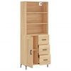 vidaXL Highboard sonoma eik 69,5x34x180 cm konstruert tre