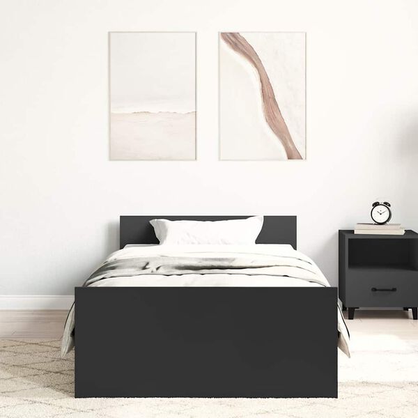 vidaXL Sengeramme svart 90x190 cm konstruert tre