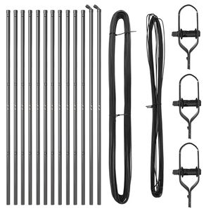 vidaXL Gjerdepunkter 13 pcs Grå Ø32mm 210 cm Galvanisert stål