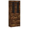 vidaXL Highboard r&oslash;kt eik 69,5x34x180 cm konstruert tre