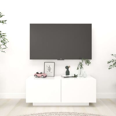 vidaXL TV-benk hvit 100x35x40 cm sponplate